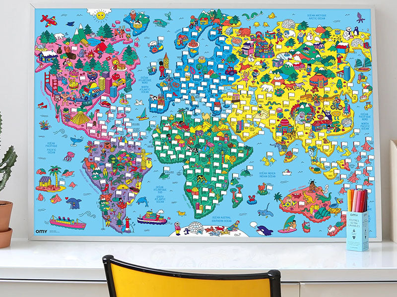 achat Poster géant cherche et trouve Atlas des drapeaux - OMY