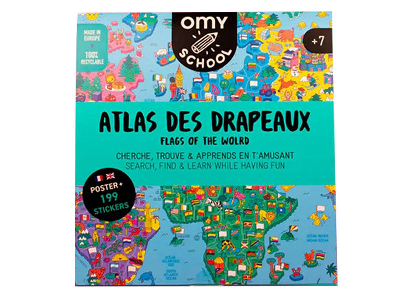 Achat Poster géant cherche et trouve Atlas des drapeaux - OMY