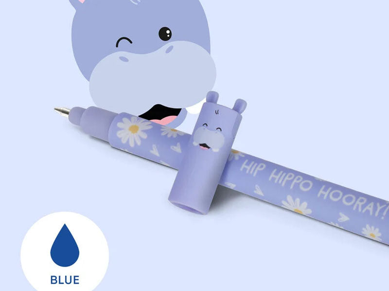 achat Stylo Hippopotame à pâquerettes effaçable - Legami