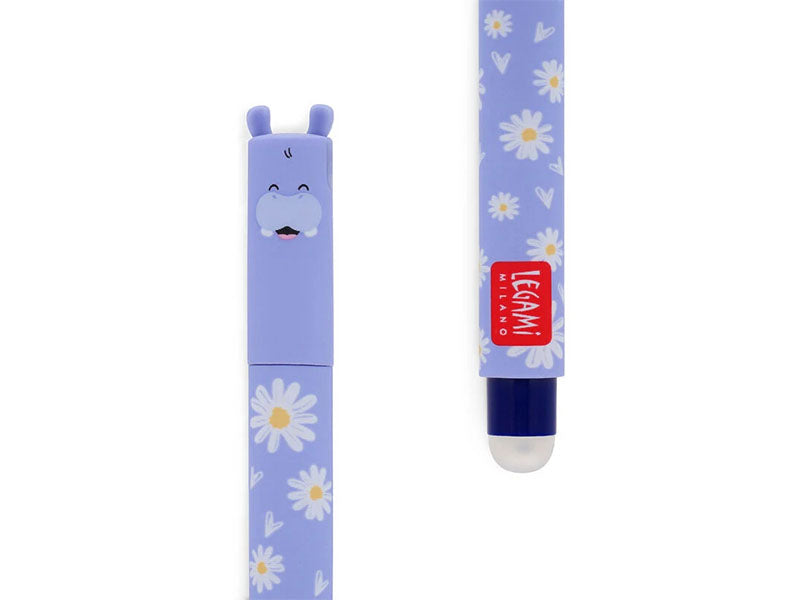 achat Stylo Hippopotame à pâquerettes effaçable - Legami