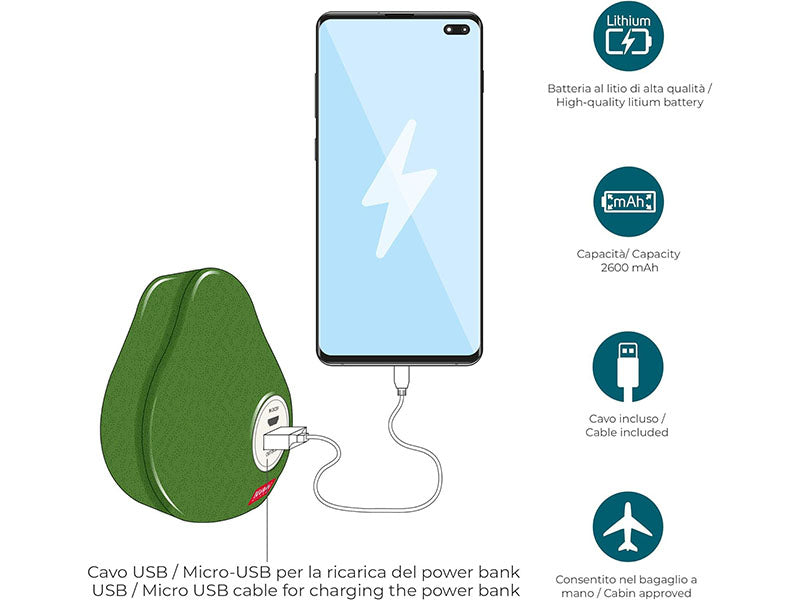 achat Batterie Externe portable SUPERPOWER Avocat - Legami