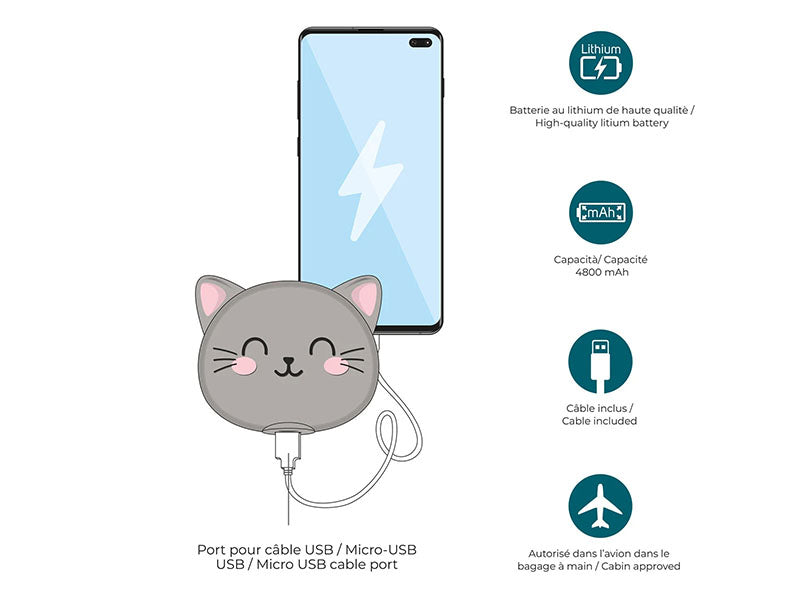 achat Batterie Externe portable SUPERPOWER Kitty - Legami