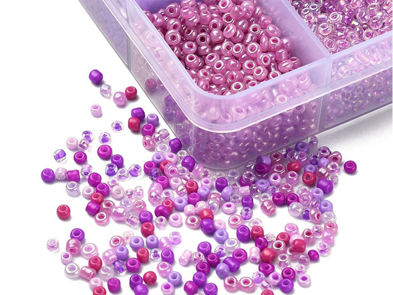 achat Boite de perles de rocailles - 10 Nuances Violettes - 2,5mm - 8500 pcs
