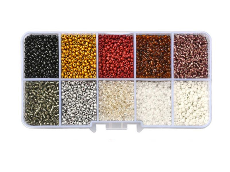 Achat Boite de perles de rocailles - 10 Nuances Métal - 2,5mm - 8500 pcs