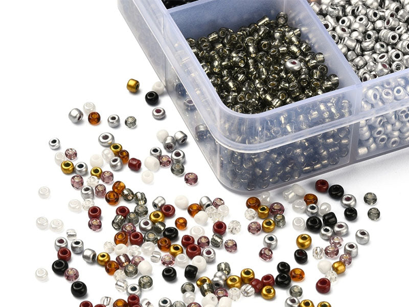 achat Boite de perles de rocailles - 10 Nuances Métal - 2,5mm - 8500 pcs