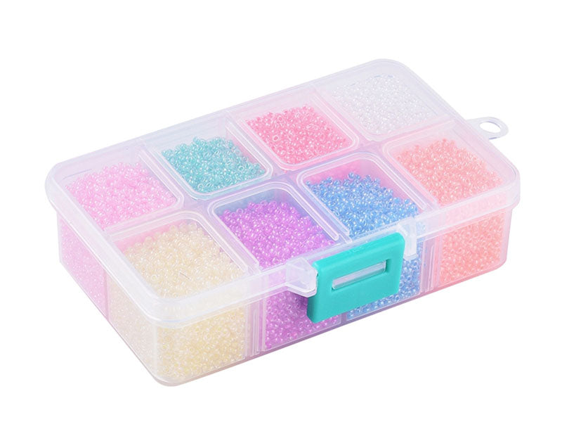 achat Boite de perles 8 couleurs acidulées transparentes