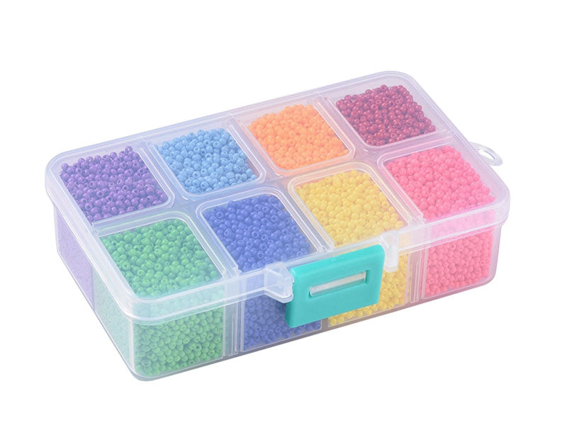 Achat Boite de perles 8 couleurs flashy opaques