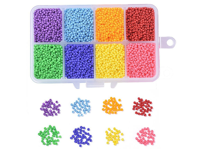 achat Boite de perles 8 couleurs flashy opaques