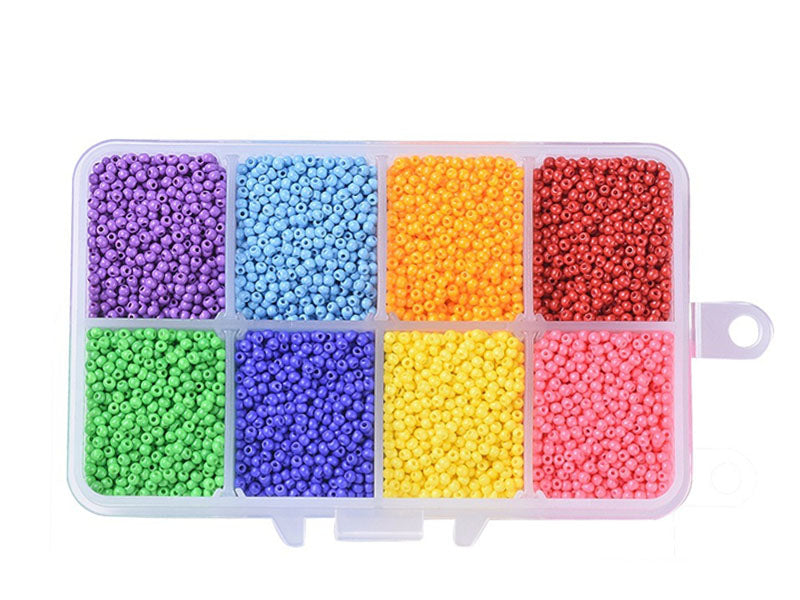 Achat Boite de perles 8 couleurs flashy opaques