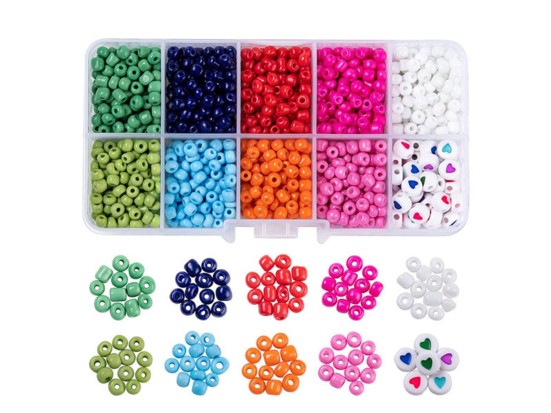 Achat Boite de grosses perles 10 couleurs opaques