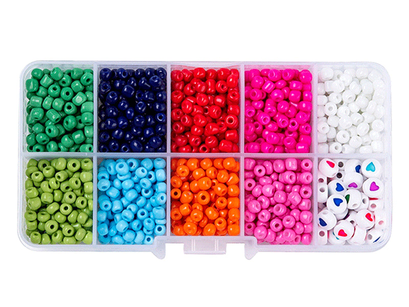 Achat Boite de grosses perles 10 couleurs opaques