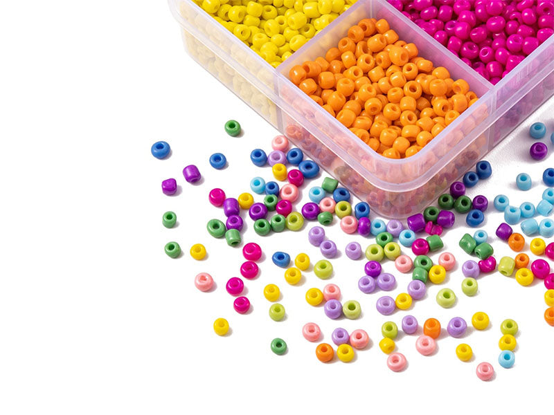 achat Kit Boite de perles 10 couleurs opaques + 2 bobines fils + pince
