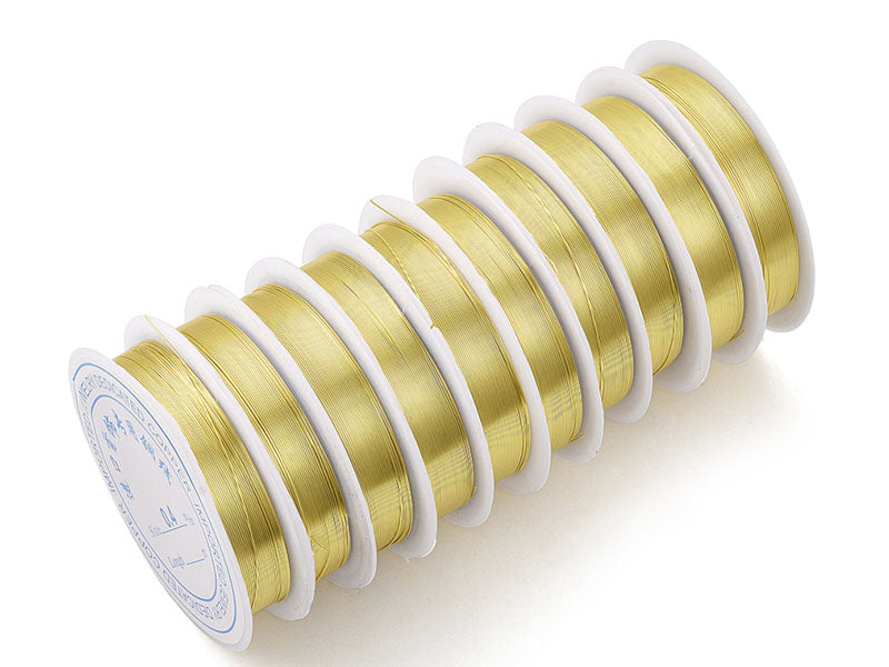 Achat Bobine de 25 m de fil cuivre doré - 0,2 mm - Doré clair