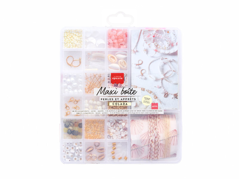 Achat Maxi boîte Piña Colada - 20 compartiments perles & apprêts pour création de bijoux