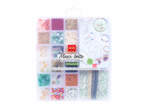 Achat Maxi boîte Matcha - 20 compartiments perles & apprêts pour création de bijoux