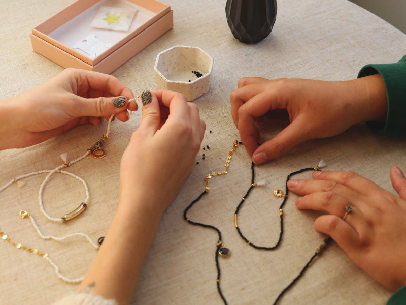 achat Kit DIY Bijouterie - Mon bracelet perlé multirang - Blanc