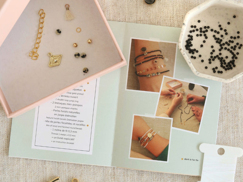 achat Kit DIY Bijouterie - Mon bracelet perlé multirang - Blanc
