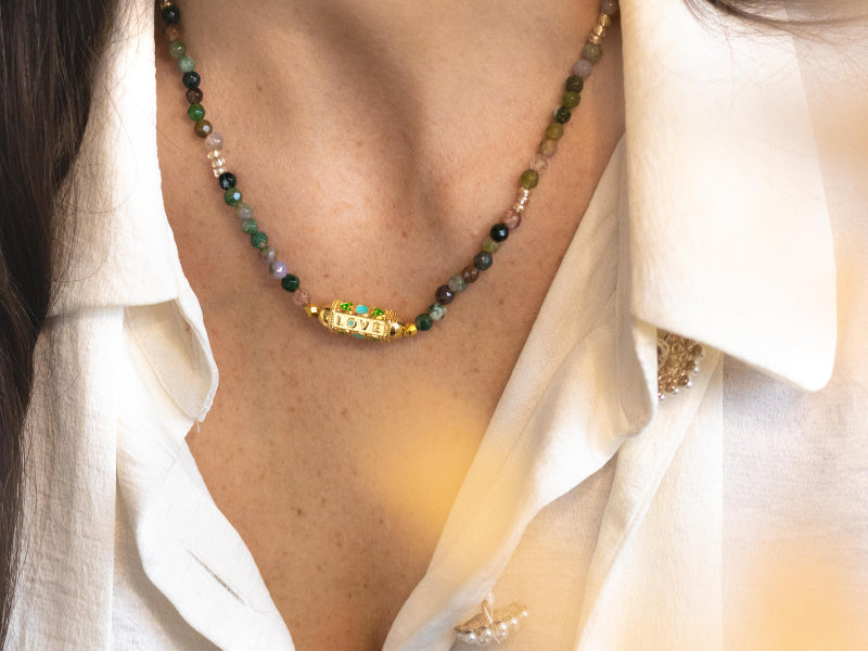 achat Kit DIY Bijouterie - Mon collier en pierres naturelles d'Agate Indienne