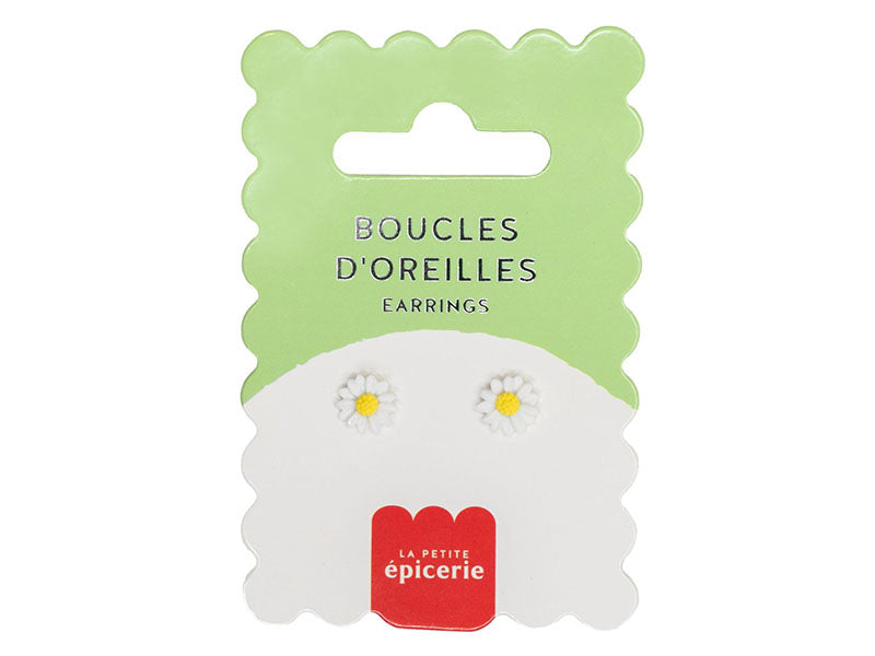 Achat Boucles d'oreilles en porcelaine - Pâquerette