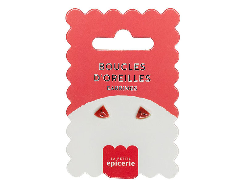 Achat Boucles d'oreilles en porcelaine - Pastèque