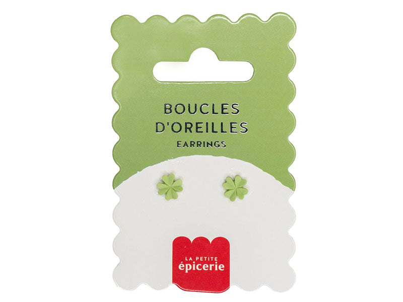 Achat Boucles d'oreilles en porcelaine Trèfle - La Petite Epicerie