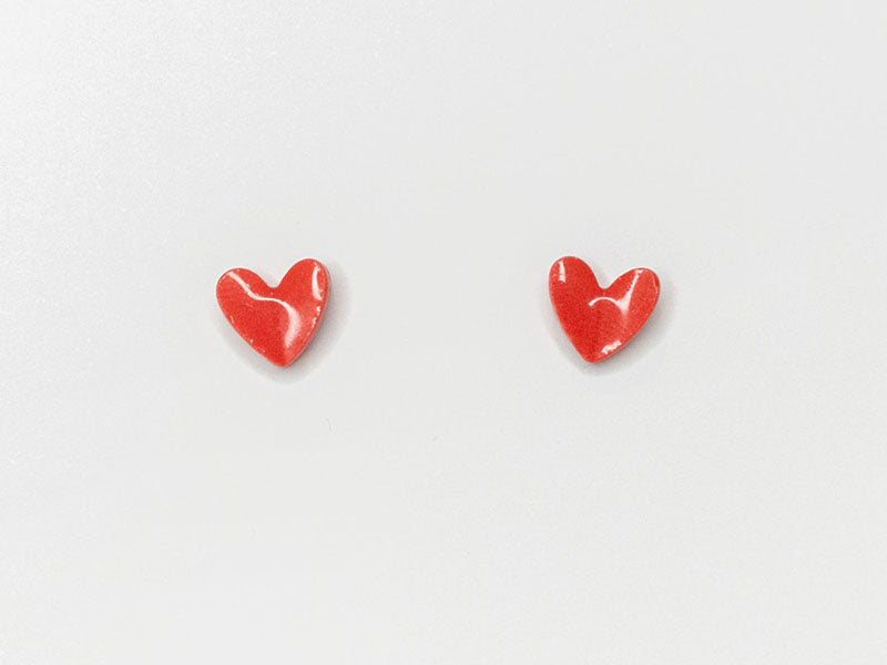 Achat Boucles d'oreilles en porcelaine coeur - La Petite Epicerie