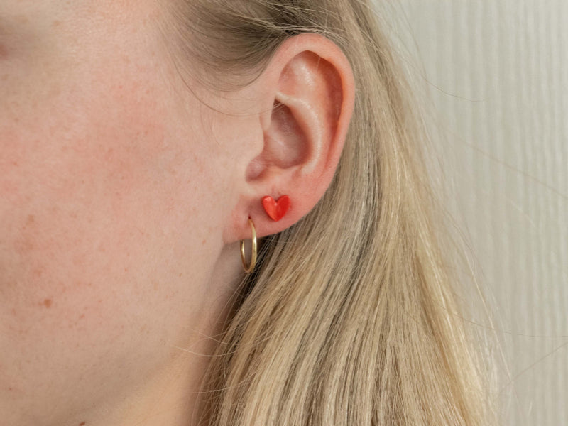 achat Boucles d'oreilles en porcelaine coeur - La Petite Epicerie