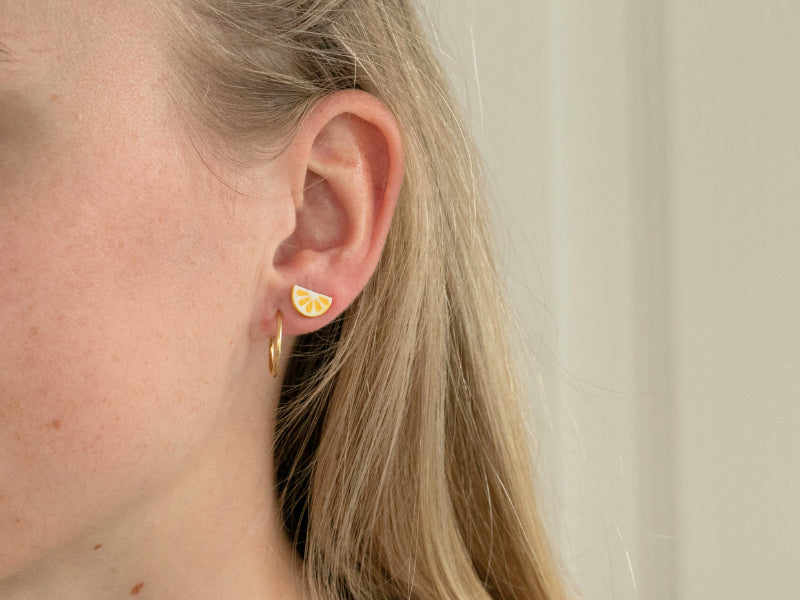 achat Boucles d'oreilles en porcelaine - Citron