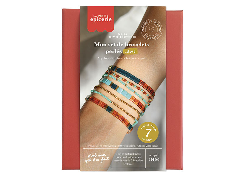 Achat Kit DIY Bijouterie - Mon set de bracelets perlés - Doré