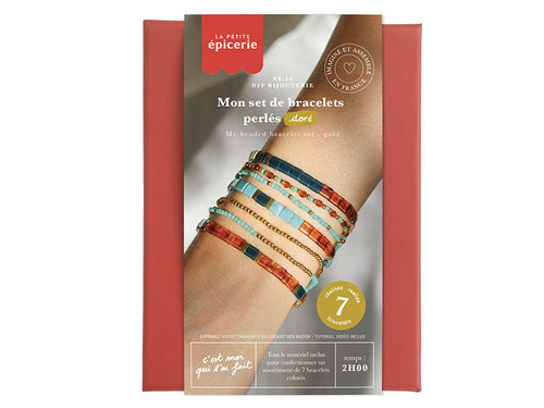Achat Kit DIY Bijouterie - Mon set de bracelets perlés - Doré