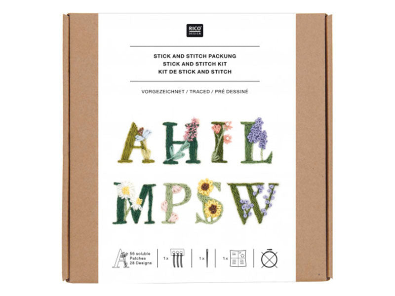 Achat KIT DE BRODERIE ALPHABET FLORAL COLORFUL- RICO DESIGN
