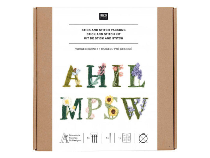 Achat KIT DE BRODERIE ALPHABET FLORAL COLORFUL- RICO DESIGN