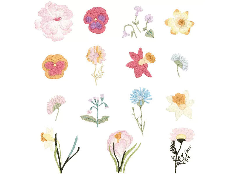 achat KIT DE BRODERIE FLEURS DE PRINTEMPS - RICO DESIGN
