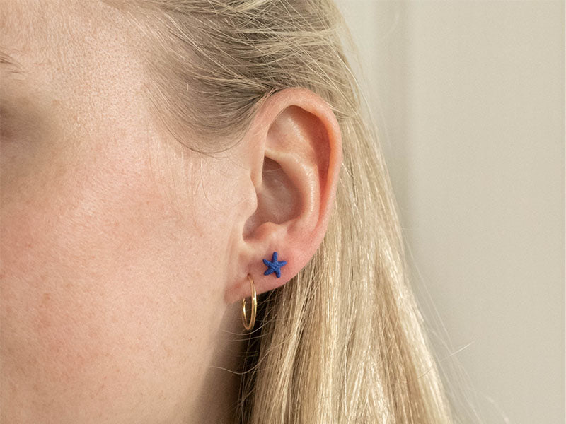 achat Boucles d'oreilles en porcelaine - Étoile de mer