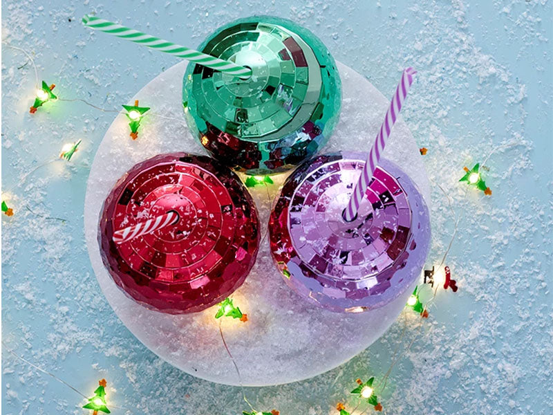 Achat Boule de Noël effet boule à facettes - Bleue - 6 cm