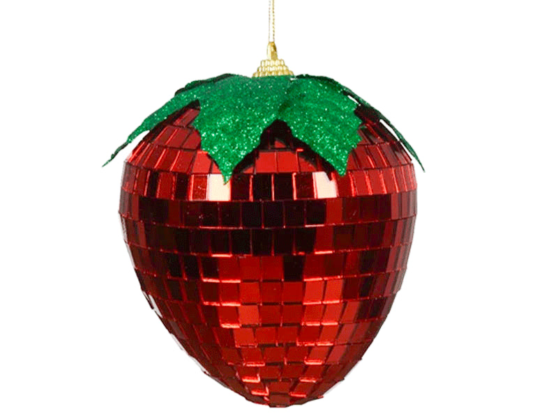 Achat Boule de Noël grosse fraise à facettes - 10 cm