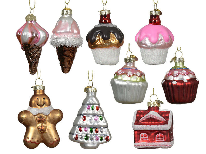 Achat PACK GÂTEAUX - Suspensions de Noël en verre assorties