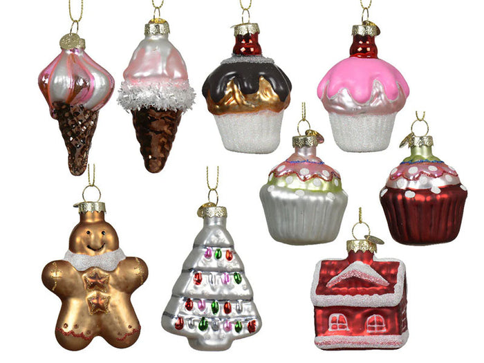 Achat PACK GÂTEAUX - Suspensions de Noël en verre assorties