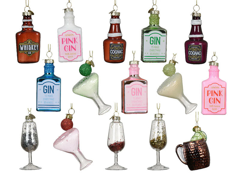 Achat PACK COCKTAIL - Suspensions de Noël en verre assorties