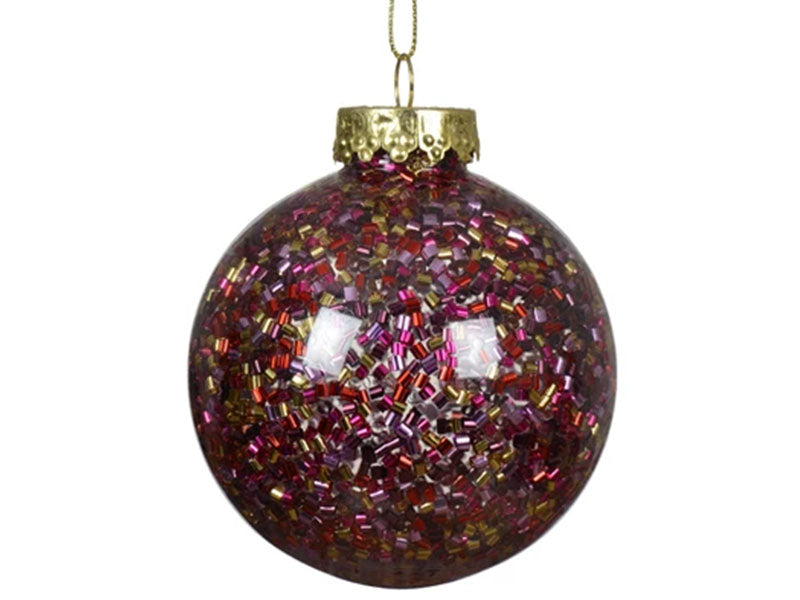 Achat Boule de Noël incassable Vermicelles multicolores - 8 cm