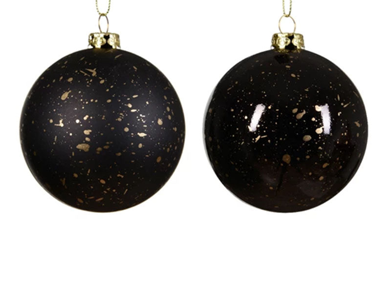 Achat Boule de Noël incassable Noir et dorée Mat - 8 cm