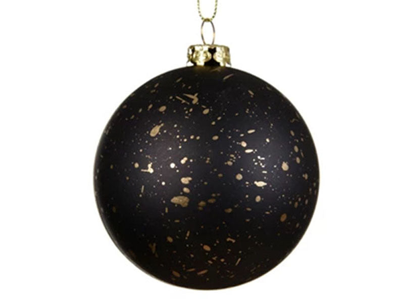 Achat Boule de Noël incassable Noir et dorée Mat - 8 cm