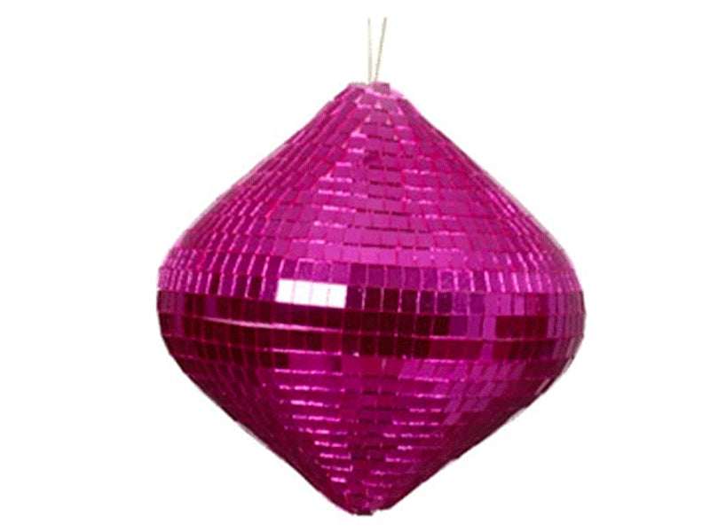 Achat Suspension de Noël losange à facettes - Rose Fuchsia 13 cm