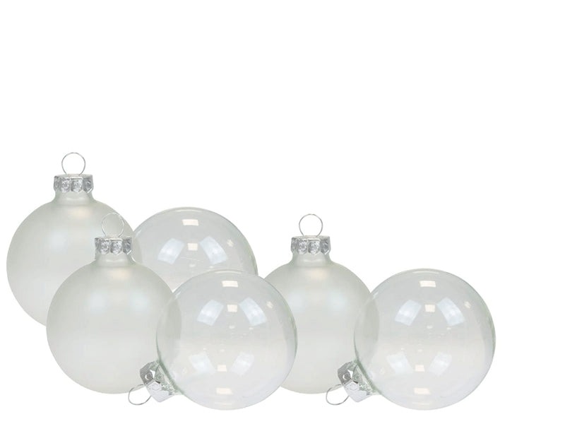 Achat Lot de 6 Boules de Noël Transparentes et Opaques