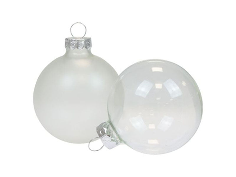 Lot de 6 Boules de Noël Transparentes et Opaques