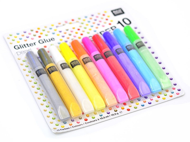 achat Lot de 10 stylos glitter glue - colle paillettes  - couleurs nacrées