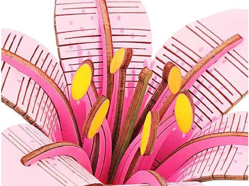 achat Plante en bois Puzzle 3D - Fleur de Lys rose - Robotime
