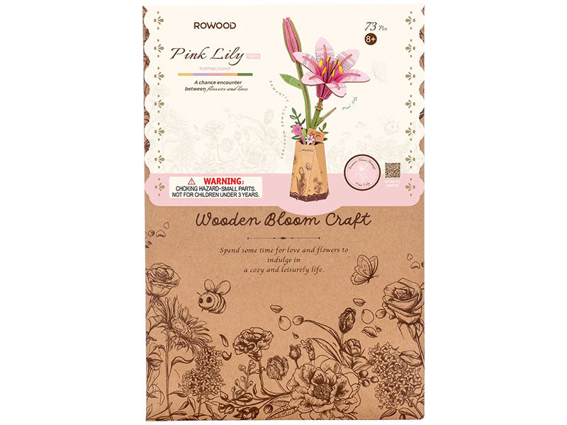 achat Plante en bois Puzzle 3D - Fleur de Lys rose - Robotime