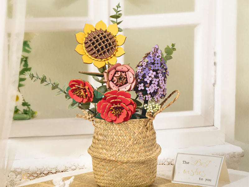 achat Maquette Bouquet de fleur en bois Puzzle 3D - Rolife