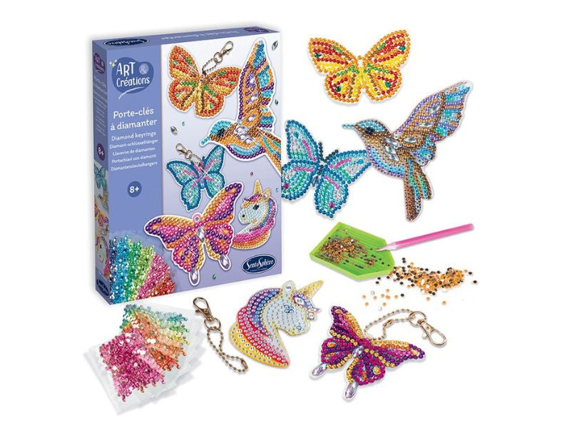 Achat Kit Art création porte-clé à Diamanter - Papillons
